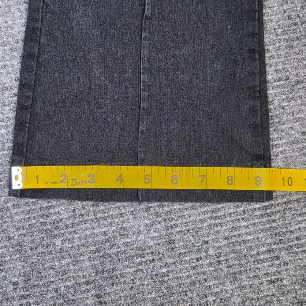 Loft Mid Rise Flare Jeans Women's Size 2 Faded Black Front Seam Denim Zip Fly